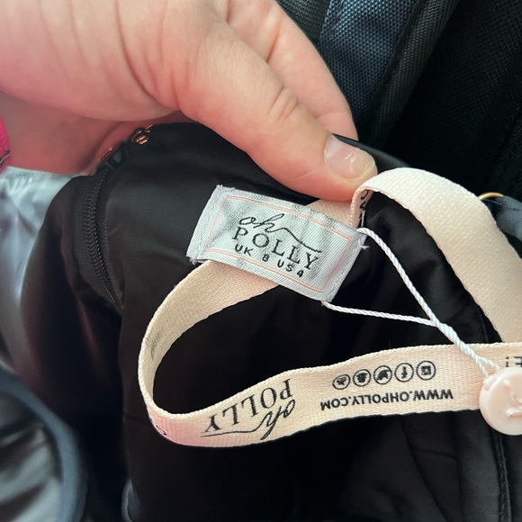 Oh Polly All For You Black Lace Trim Satin Mini Dress - Picture 10 of 10